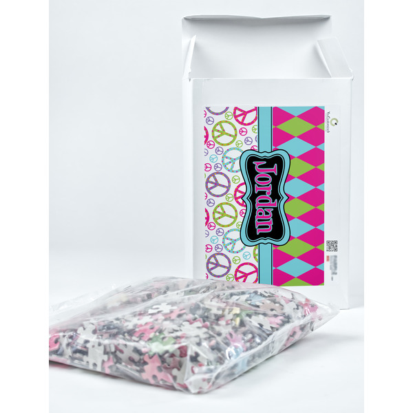 Harlequin & Peace Signs Jigsaw Puzzle 1014 Piece - Box