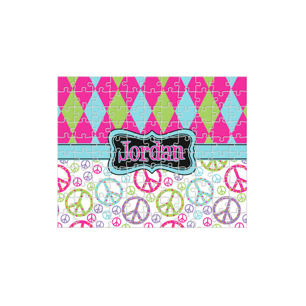 Custom Harlequin & Peace Signs 110 pc Jigsaw Puzzle (Personalized)