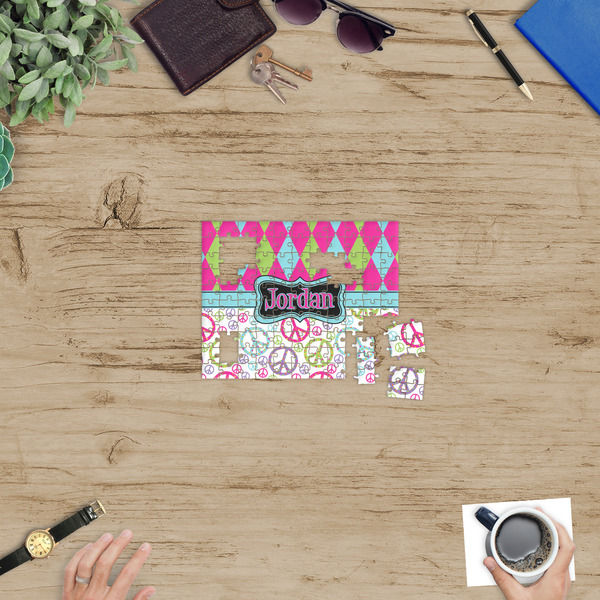 Harlequin & Peace Signs Jigsaw Puzzle 110 Piece - In Context