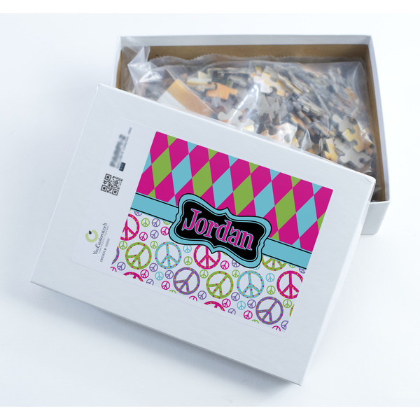 Harlequin & Peace Signs Jigsaw Puzzle 252 Piece - Box