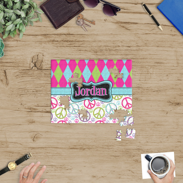 Harlequin & Peace Signs Jigsaw Puzzle 252 Piece - In Context