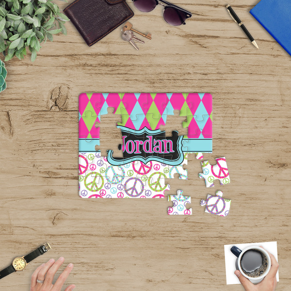 Harlequin & Peace Signs Jigsaw Puzzle 30 Piece - In Context