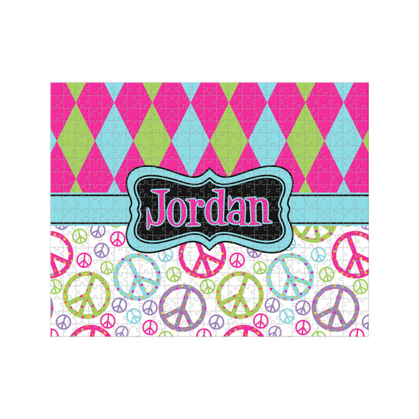 Custom Harlequin & Peace Signs 500 pc Jigsaw Puzzle (Personalized)