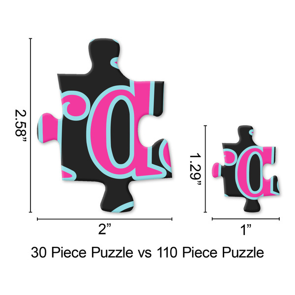 Harlequin & Peace Signs Jigsaw Puzzle - Piece Comparison