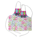 Harlequin & Peace Signs Kid's Apron w/ Name or Text