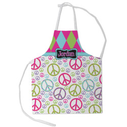 Harlequin & Peace Signs Kid's Apron - Small (Personalized)