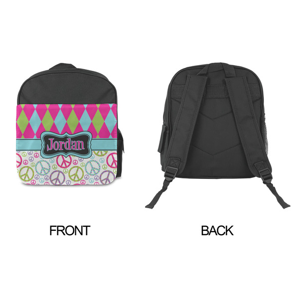 Harlequin & Peace Signs Kid's Backpack - Approval
