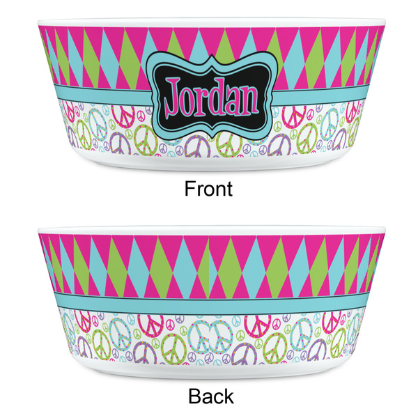 Harlequin & Peace Signs Kids Bowls - APPROVAL