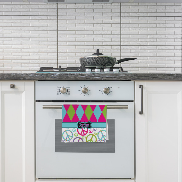 Harlequin & Peace Signs Kitchen Towel - Poly Cotton - Lifestyle