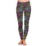 Harlequin & Peace Signs Ladies Leggings - Extra Large
