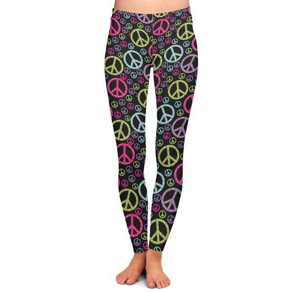 Custom Harlequin & Peace Signs Ladies Leggings - Extra Large