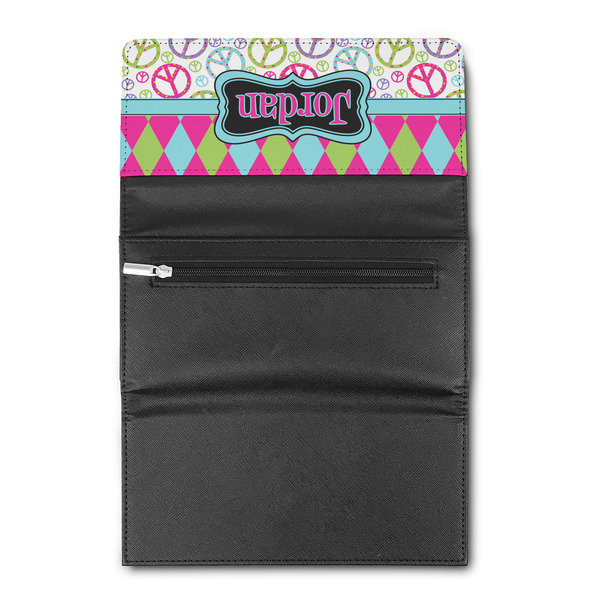 Harlequin & Peace Signs Ladies Wallet (Open)