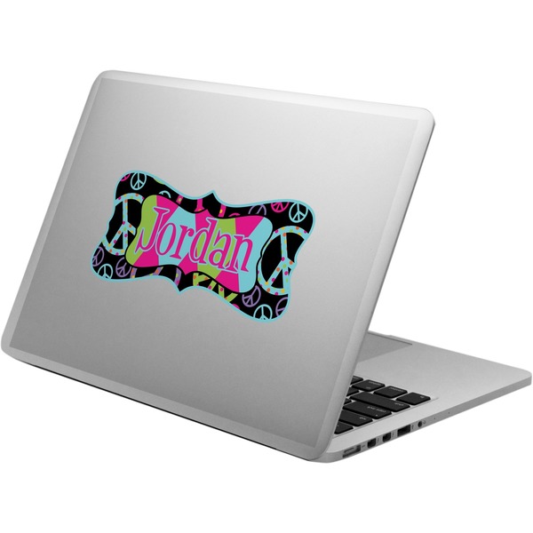 Custom Harlequin & Peace Signs Laptop Decal (Personalized)