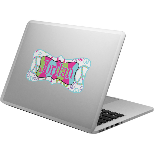 Custom Harlequin & Peace Signs Laptop Decal (Personalized)