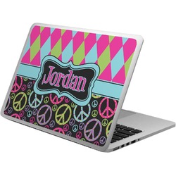 Harlequin & Peace Signs Laptop Skin - Custom Sized (Personalized)
