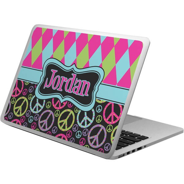 Custom Harlequin & Peace Signs Laptop Skin - Custom Sized (Personalized)