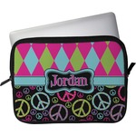 Harlequin & Peace Signs Laptop Sleeve / Case - 11" (Personalized)