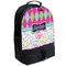 Harlequin & Peace Signs Large Backpack - Black - Angled View