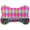 Harlequin & Peace Signs Bone Shaped Dog Food Mat (Personalized)