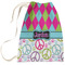 Harlequin & Peace Signs Large Laundry Bag - Front View