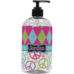 Harlequin & Peace Signs Plastic Soap / Lotion Dispenser (Personalized)