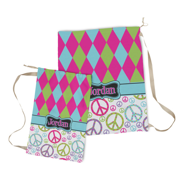 Harlequin & Peace Signs Laundry Bag - Both Bags