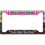 Harlequin & Peace Signs License Plate Frame - Style A (Personalized)