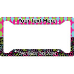 Harlequin & Peace Signs License Plate Frame - Style A (Personalized)
