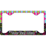 Harlequin & Peace Signs License Plate Frame - Style C (Personalized)