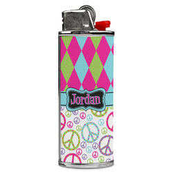 Harlequin & Peace Signs Case for BIC Lighters (Personalized)