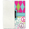 Harlequin & Peace Signs Linen Placemat - Folded Half