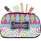 Harlequin & Peace Signs Makeup / Cosmetic Bag - Medium (Personalized)