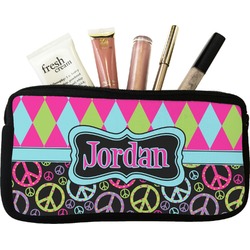 Harlequin & Peace Signs Makeup / Cosmetic Bag (Personalized)