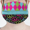 Harlequin & Peace Signs Mask - Pleated (new) Front View on Girl