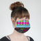 Harlequin & Peace Signs Mask - Quarter View on Girl