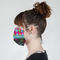 Harlequin & Peace Signs Mask - Side View on Girl