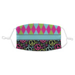 Harlequin & Peace Signs Adult Cloth Face Mask