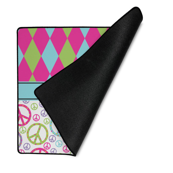 Harlequin & Peace Signs Medium Gaming Mats - FRONT W/FOLD