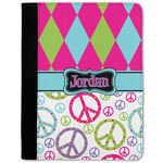 Harlequin & Peace Signs Notebook Padfolio w/ Name or Text
