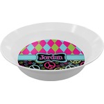 Harlequin & Peace Signs Melamine Bowl - 12 oz (Personalized)