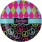 Harlequin & Peace Signs Dinner Set - 4 Pc (Personalized)