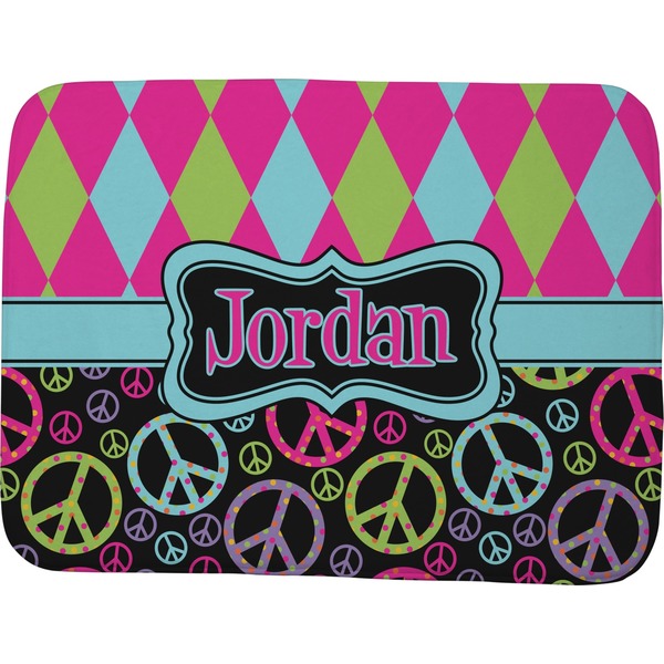 Harlequin & Peace Signs Memory Foam Bath Mat 48 X 36