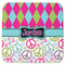 Harlequin & Peace Signs Memory Foam Bath Mat - 48"x48" (Personalized)