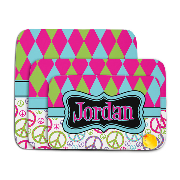 Harlequin & Peace Signs Memory Foam Bath Mat - MAIN PARENT