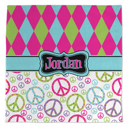 Harlequin & Peace Signs Microfiber Dish Towel (Personalized)