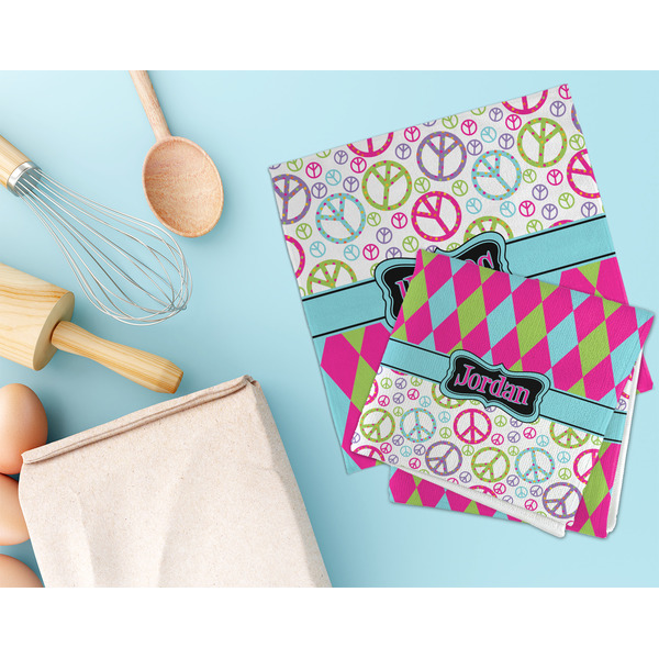 Harlequin & Peace Signs Microfiber Dish Rag - LIFESTYLE
