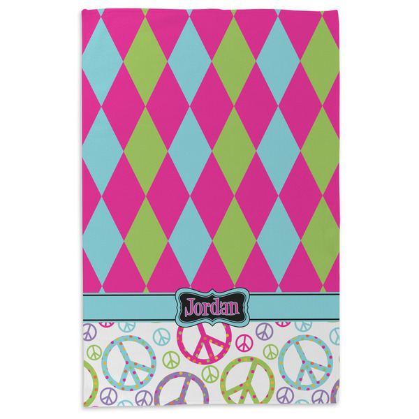 Harlequin & Peace Signs Microfiber Dish Towel - APPROVAL