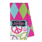 Harlequin & Peace Signs Kitchen Towel - Microfiber (Personalized)