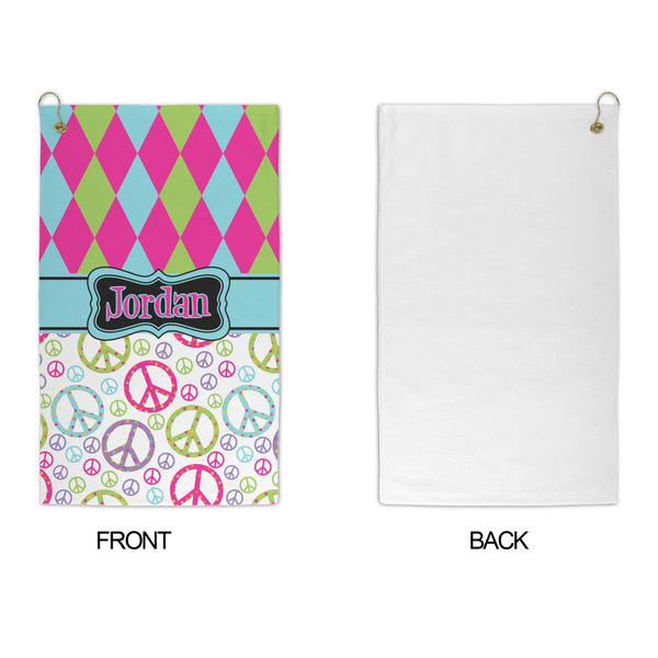 Harlequin & Peace Signs Microfiber Golf Towels - APPROVAL