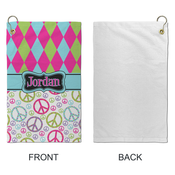 Harlequin & Peace Signs Microfiber Golf Towels - Small - APPROVAL